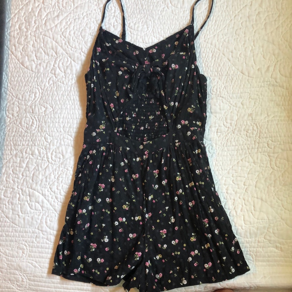Black flowered romper from Aerie